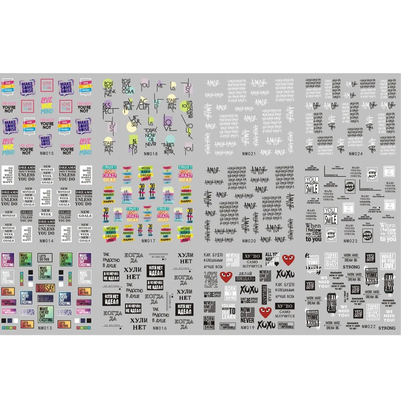 12 patterns Trippy Smile Face Nails Water Decals Mushroom Slider Decals Trippy Nail Art Rainbow Transfer Sticker Decals Eyes