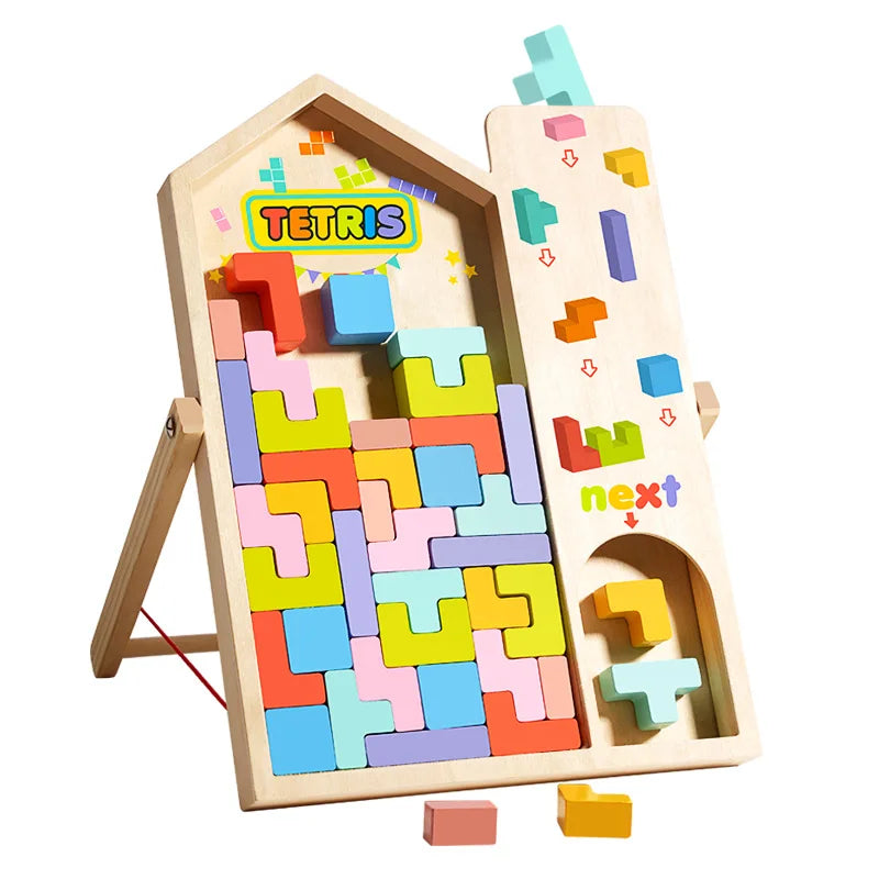 Wooden 3D Puzzles Blocks Brain Teasers Toy Jıgsaw Tangram Colorful Jigsaw Game Preschool Educational Gift For Baby Toddlers Kids