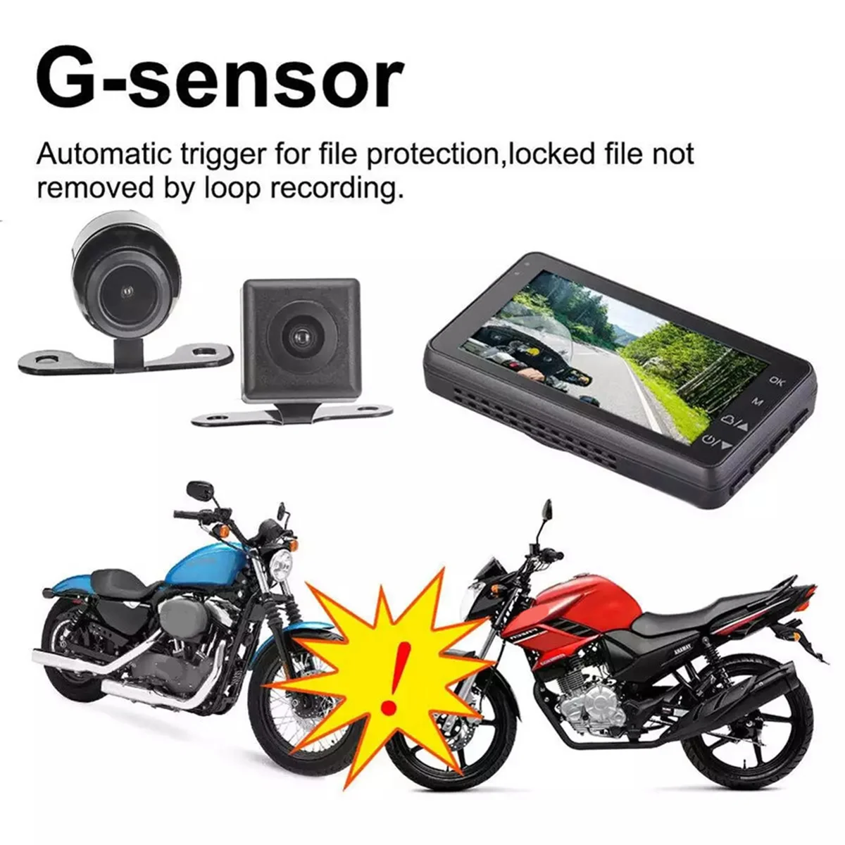 Motorcycle DVR Dash Camera with Front Rear Camera Dual Video Loop Recording Waterproof Motorbike Driving Recorder Cam XY