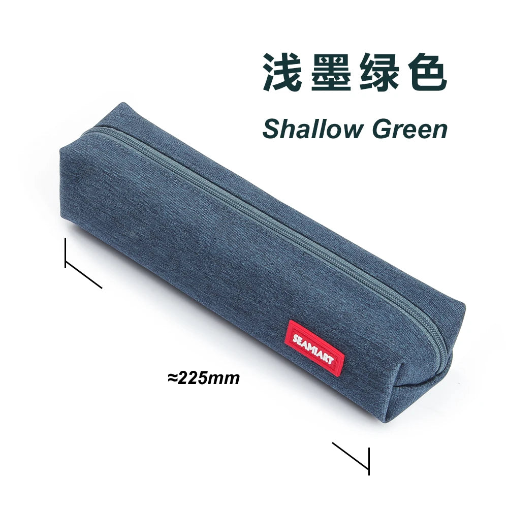 SeamiArt Solid Color Mini Pencil Case – Simple Zipper Pen Bag for School, Office & Kawaii Stationery Fans