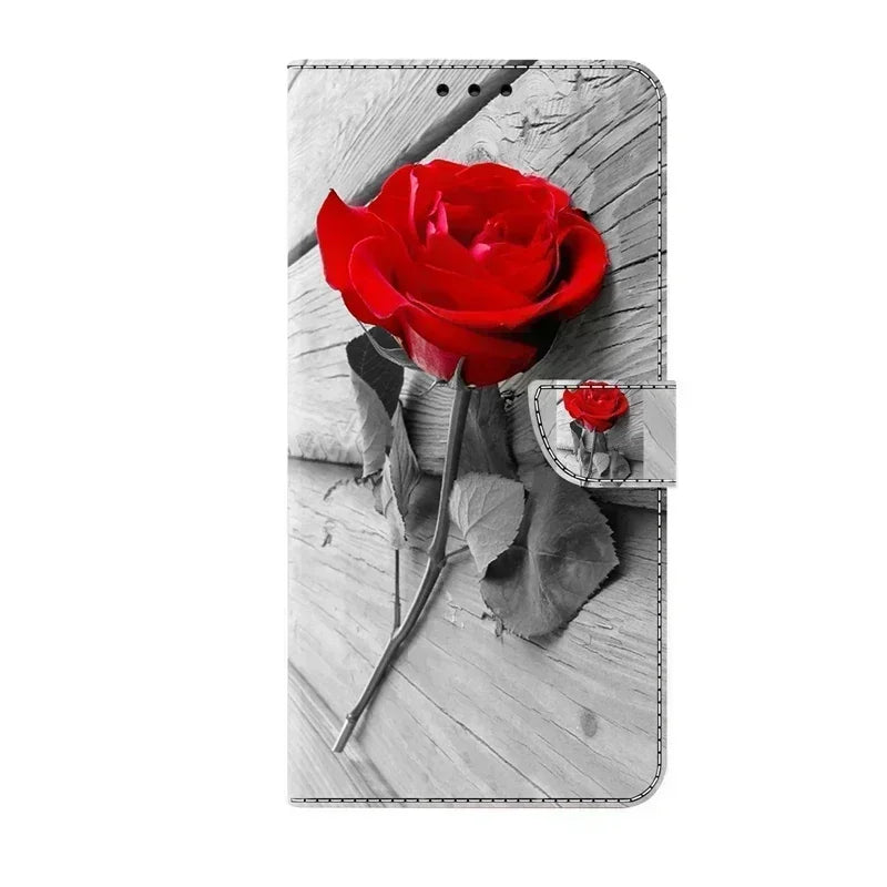 For Samsung S24 FE SM-S721B Case Painted Pattern Wallet Flip Book Cover on For Samsung Galaxy S 24 FE S24FE SM-S721N Case Fundas