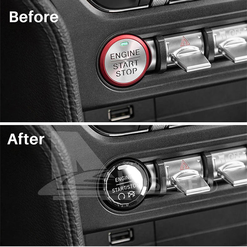 Car Engine Start Button Replace Ignition Cover For Ford Mustang 2015 2016 2017 2018 2019 2020 2021 2022 2023 Crystal ABS Switch