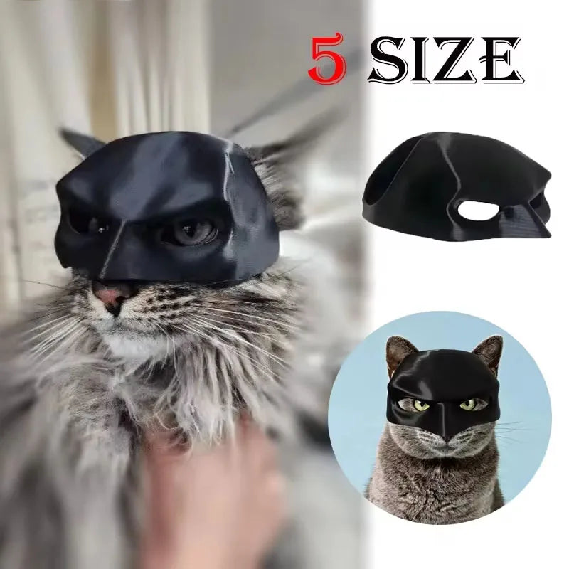 Bat Cat Avenger Mask Black Matte Bat Mask Superhero Pet Toys Cat Bat Pet Man Mask for Cat and Dogs Spooky Make-up Party Toy