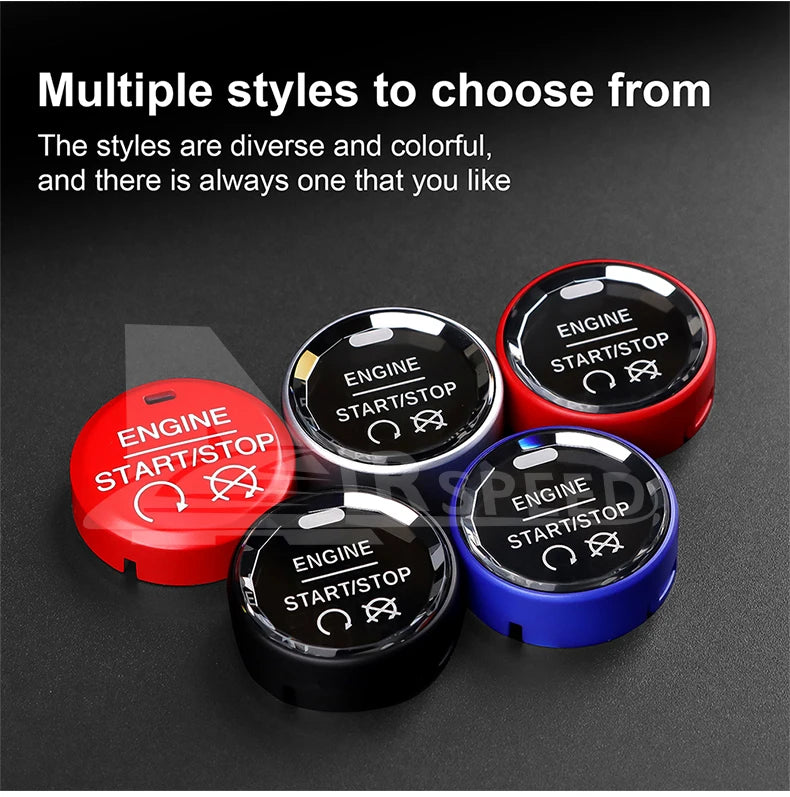 Car Engine Start Button Replace Ignition Cover For Ford Mustang 2015 2016 2017 2018 2019 2020 2021 2022 2023 Crystal ABS Switch