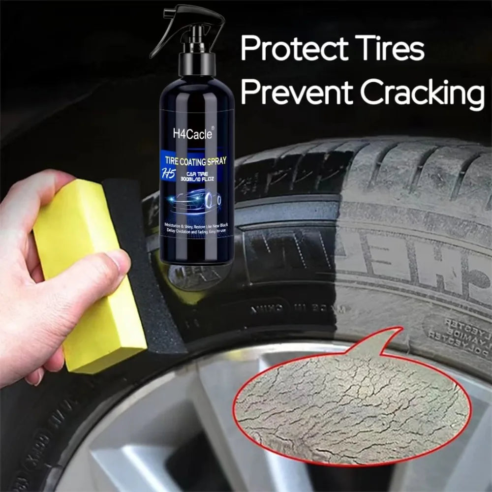 Tire Coating Spray A Quick Shining Formula for Tires Plastics and Rubbers Provides Long Lasting Luster and Protection