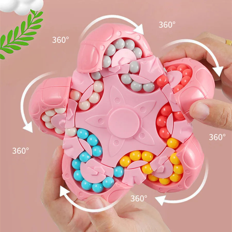 Magic Bean Cube Finger Gyro Rotating Antistress Relieve Anxiety Develop Intelligence Decompression Fidget Toy Adults Kids Gift