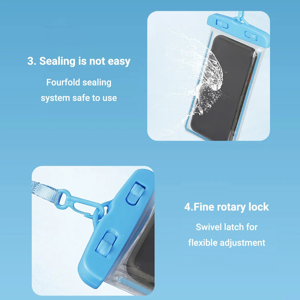Waterproof Phone Case Drift Diving Swimming Waterproof Bag for 6.5inch Mobile Cover Pouch Bag Case Underwater Dry Bag Case Cover