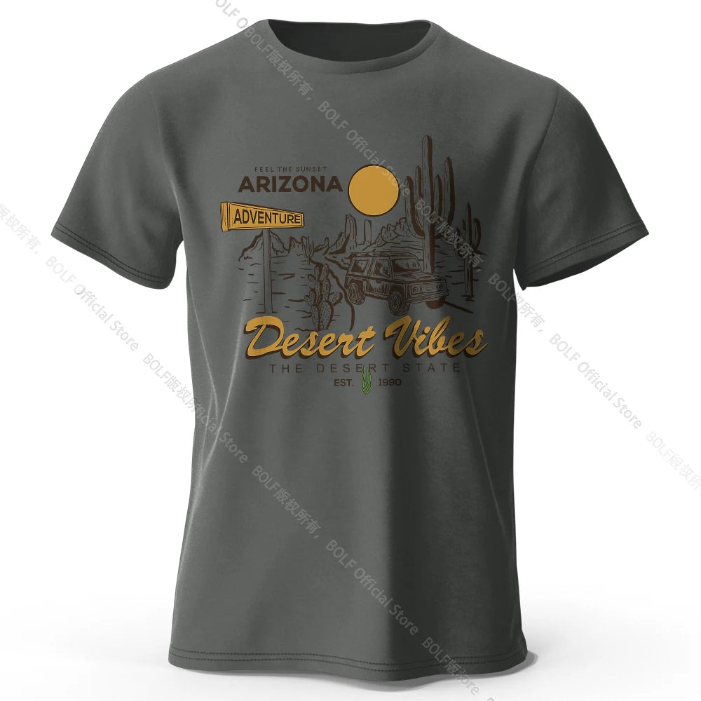 Desert Rally Retro 4x4 Printed Unisex Men Women T-Shirt Tees Tops 100% Cotton Dakar Race Graphic Dune Explorer