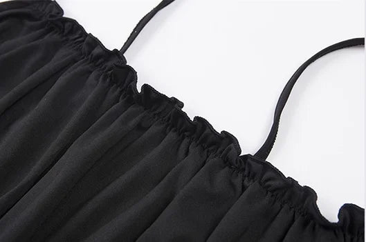 Sexy Vest Sleeveless Strapless Pleated Slim Straw Top Camisole Women's Tank Top Ruffle Fashion Women's Summer