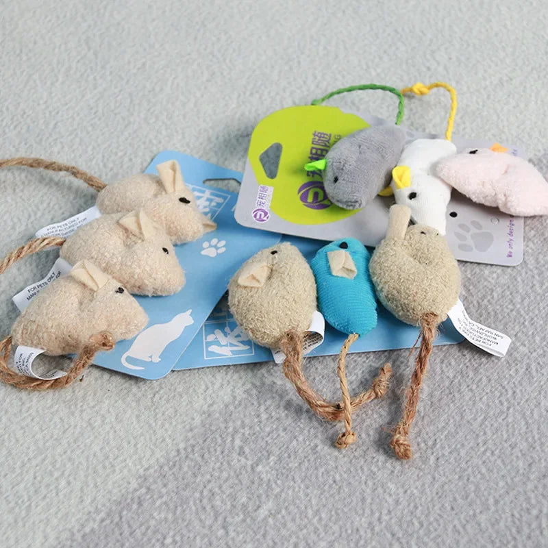 Catnip Cat Toy Soft Fleece Plush Simulation Mouse Catnip Seeds Toy Teeth Cleaning Interactive Funny Palying Toys for Cats Kitten