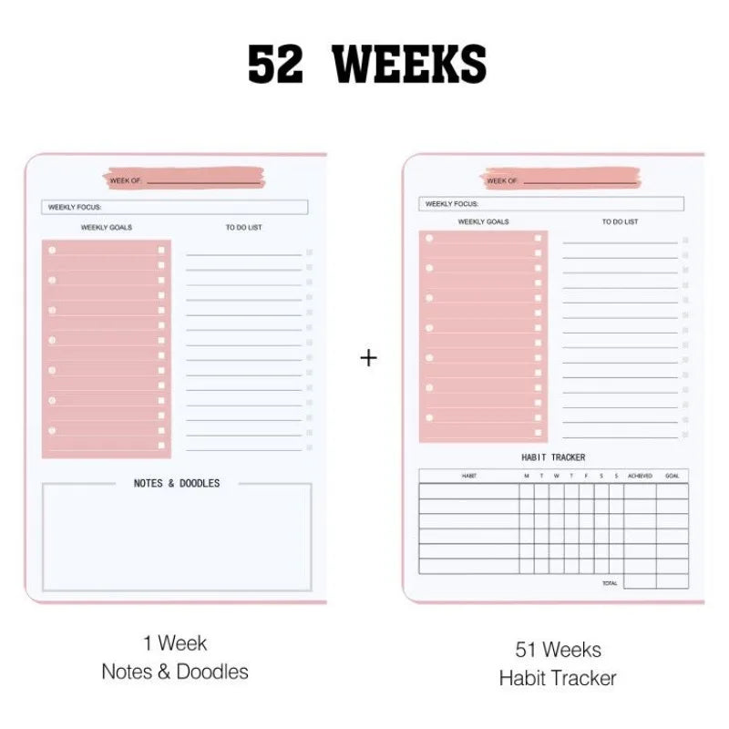 2024 Weekly Planner Agenda A5 Notebook Planner Pouch 52 Weeks Planner Schedules Stationery School Office Supplies Stationery