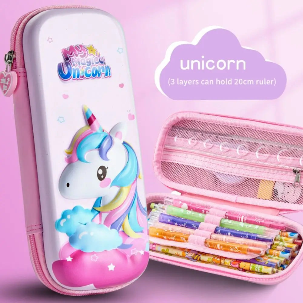 3D Mermaid & Astronaut Pencil Case β Odorless Zippered Space Pen Box for School Supplies & Kawaii Stationery Fans