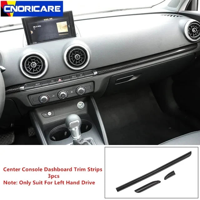 Carbon Fiber Car Styling Central Armrest Storage Box Panel Cover Trim for Audi A3 8V S3 RS3 2014 2015 2016 2017 2018 Accessories