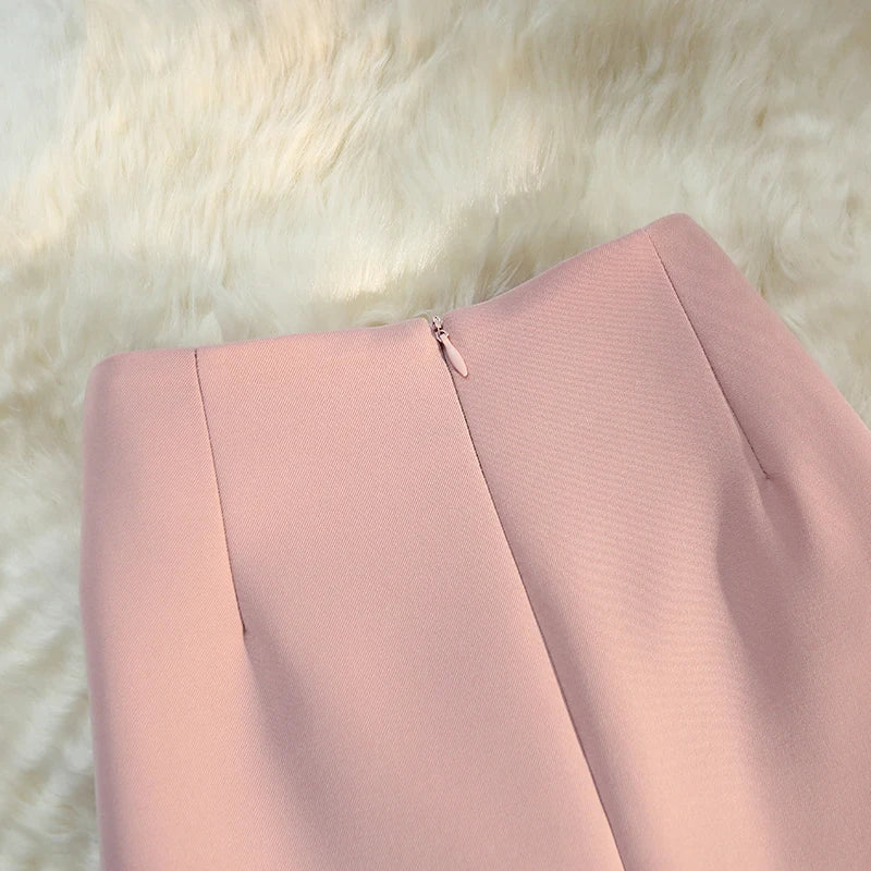 Seoulish 2024 New Spring Summer Elegant Purple Formal Women's Wrap Skirts High Waist Workwear Back Zipper A-Line Skirts Female