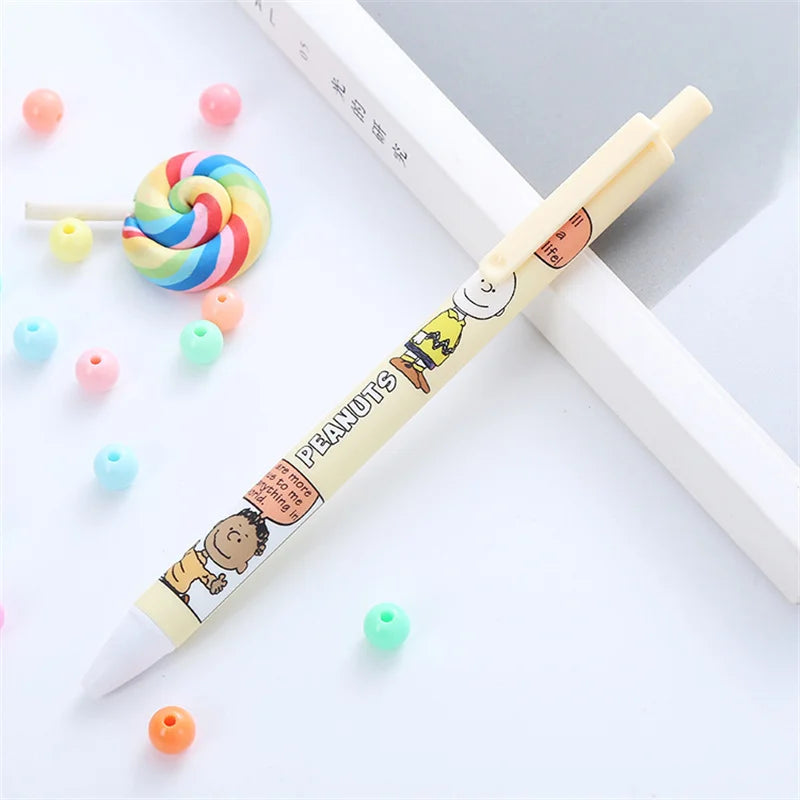 36 pcs/lot Kawaii Snoopy Press Gel Pen Set Cute 0.5mm Black Ink Signature Pens Promotional Gift Office School Supplies