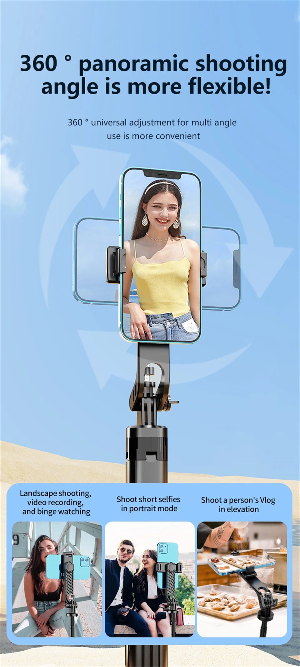 130cm Long Selfie Stick Tripod Extendable Wireless Bluetooth Remote Portable Smartphone Tripod Stand Mount For iOS Android Phone