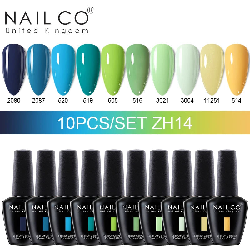 NAILCO Macaron Gel Nail Kit β 10PCS Jelly Colors for Soft, Glossy Manicures