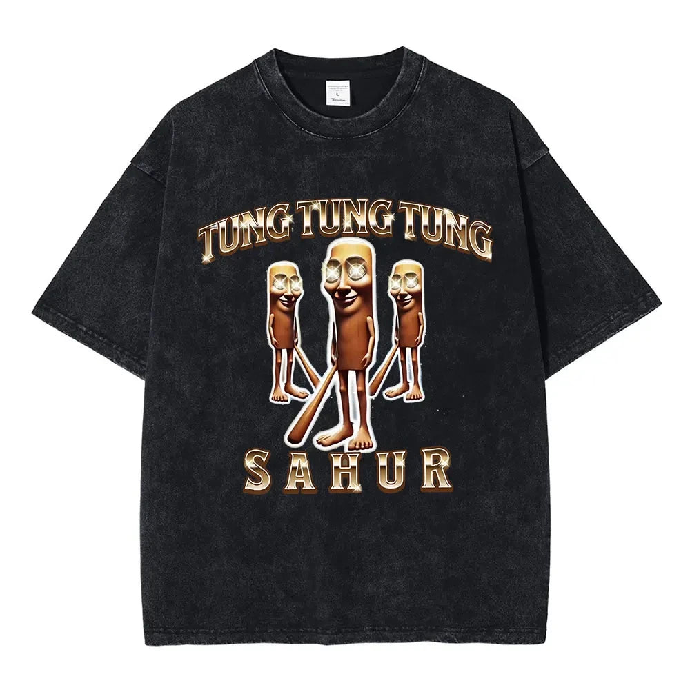 Italian Brainrot Funny Meme T-shirt Tralalero Tralala Tung Tung Tung Sahur Bombardiro Crocodilo Brr Brr Patapim Washed T Shirts