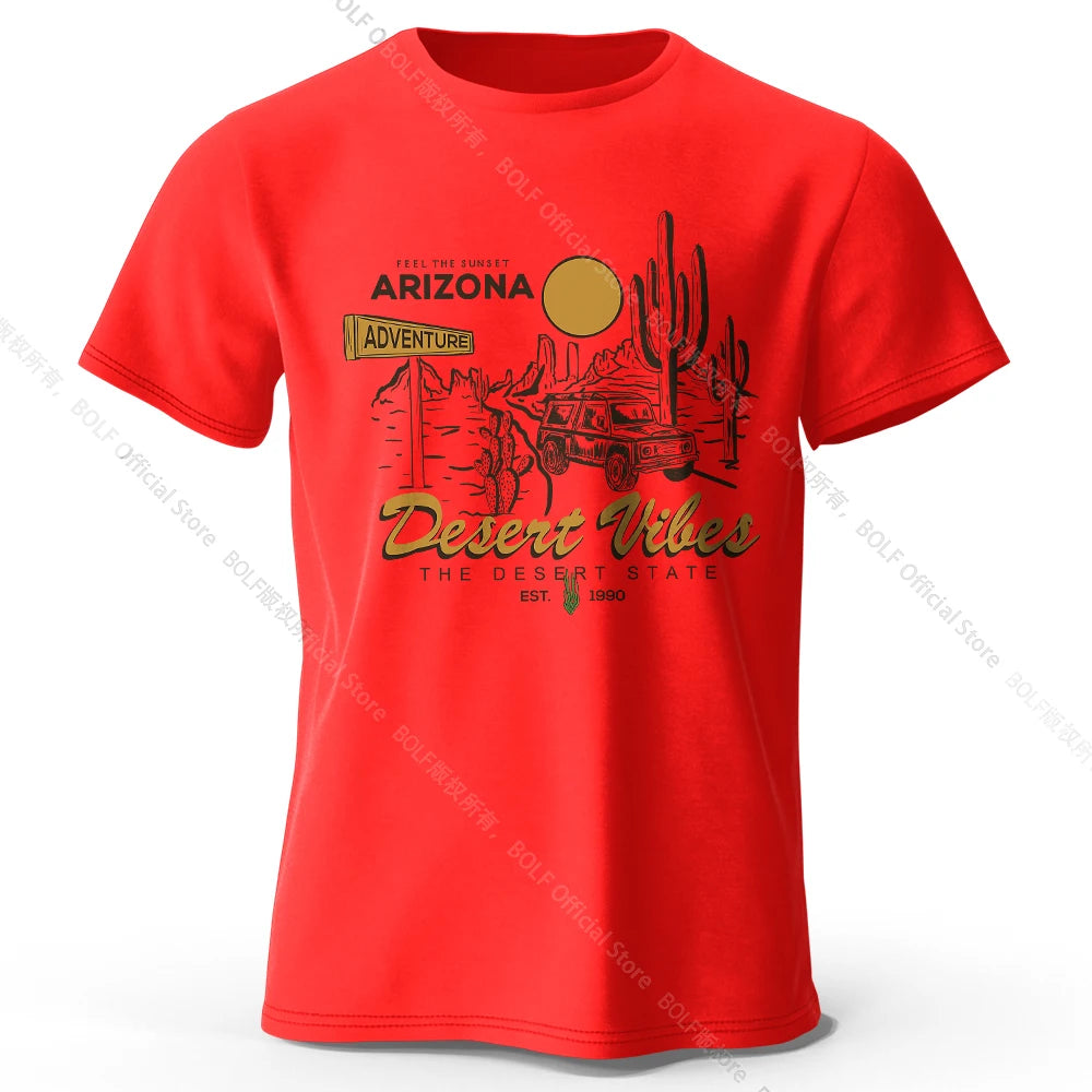 Desert Rally Retro 4x4 Printed Unisex Men Women T-Shirt Tees Tops 100% Cotton Dakar Race Graphic Dune Explorer