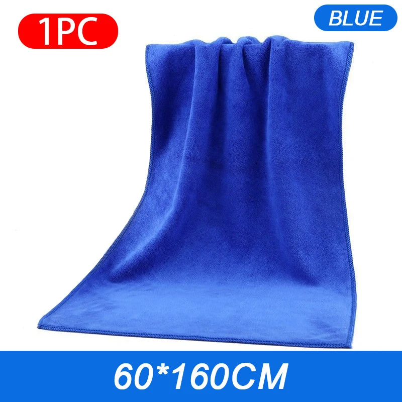 SEAMETAL 160x60cm Car Wash Towel 400GSM Microfiber High Water Absorption Cleaning Towels Thickened Soft Car Washing Drying Cloth