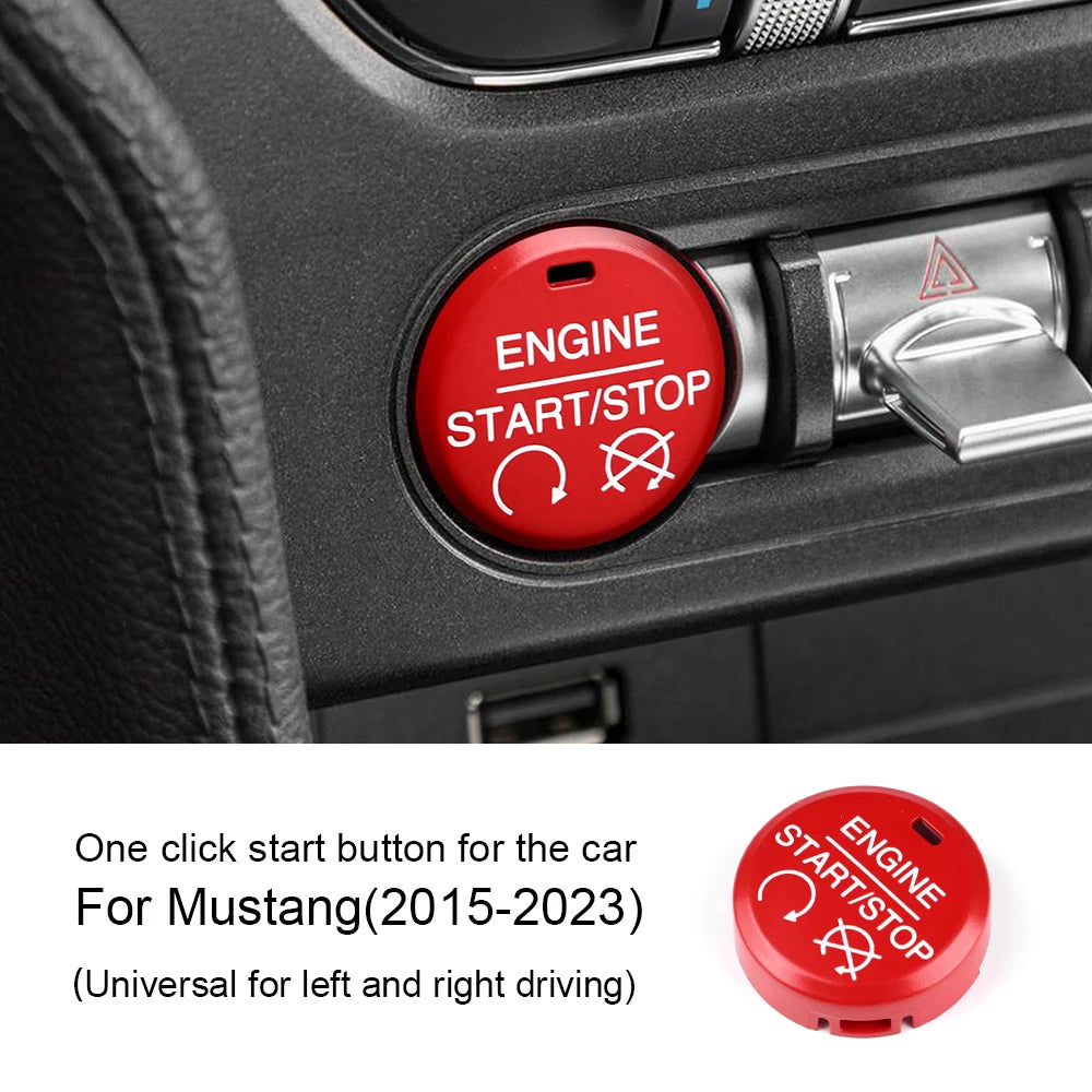Car Engine Start Button Replace Ignition Cover For Ford Mustang 2015 2016 2017 2018 2019 2020 2021 2022 2023 Crystal ABS Switch
