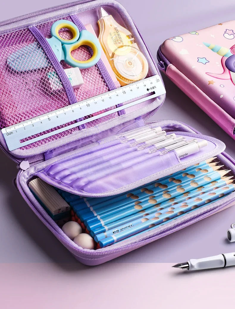 3D EVA Unicorn Pencil Case – Cute Cartoon Stationery Box
