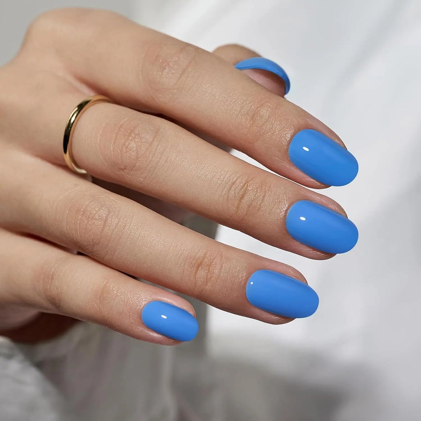 Simple & Delicate: 24PCS Almond Fake Nails for Effortless Date-Night Style