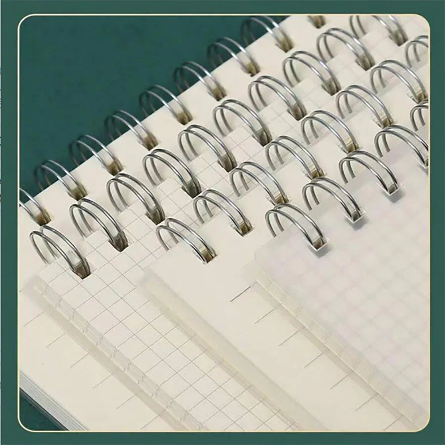 Grid Spiral Notebook – A4/A5/B5 Coil Bound with 240 Pages & PP Cover for School, Study & Office Supplies