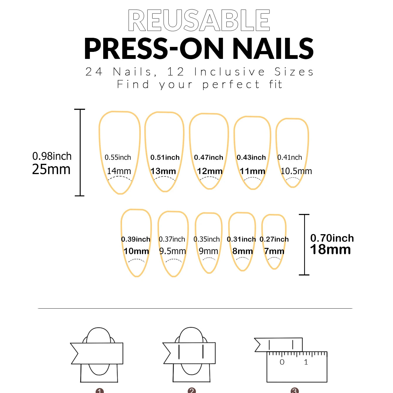 Simple & Delicate: 24PCS Almond Fake Nails for Effortless Date-Night Style