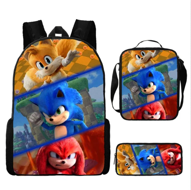 Sonic Speedster School Backpack – Anime Cartoon Schoolbag for Boys & Girls in Primary & Middle School