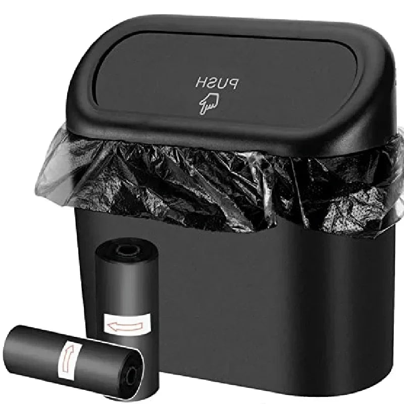 Clean Ride Essential β Mini Car Trash Can with Lid & Bonus Garbage Bags