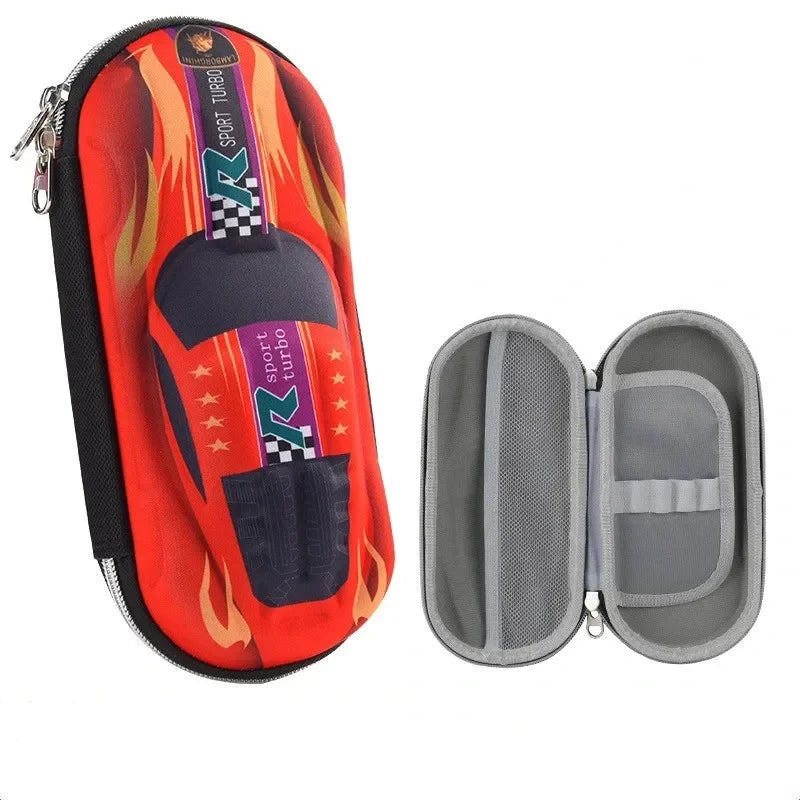 3D Racing Car Pencil Case – Cartoon EVA & PU Stationery Box
