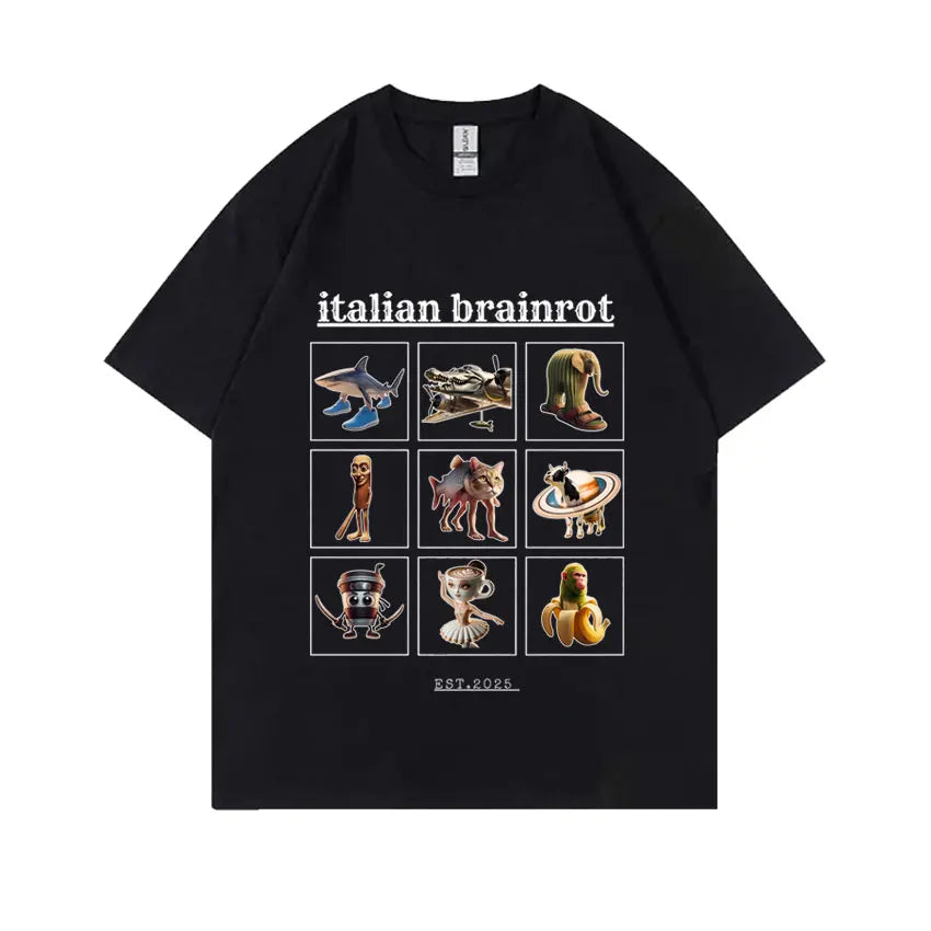 Italian Brainrot Funny Meme T-shirt Tralalero Tralala Tung Tung Tung Sahur Brr Brr Patapim Bombardiro Crocodilo Graphic T Shirts