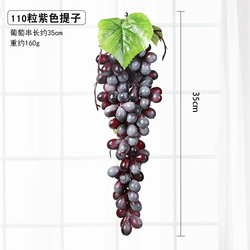 12/18/22/36/45/60/85/110 Heads Black Red Green Purple Hanging Artificial Grapes Photography Props Decoration Fake Fruits