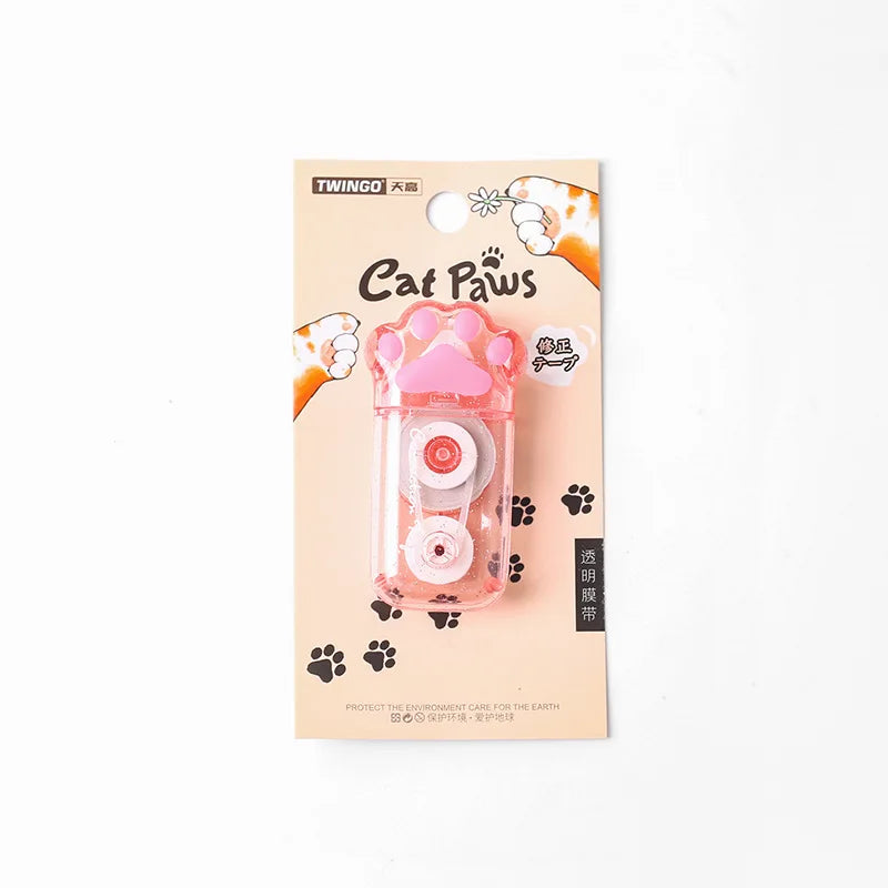 1PC Cartoon Cat Claw Correction Tape – 6M Quick-Clean White Out for Students, Office & School Writing Supplies
