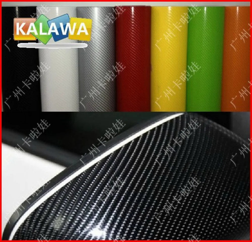 Multiple Size 3D Carbon Fiber Vinyl Wrap Furniture Film Car Sticker Motorcycle Decal Automobile Styling Black White Silver Tube
