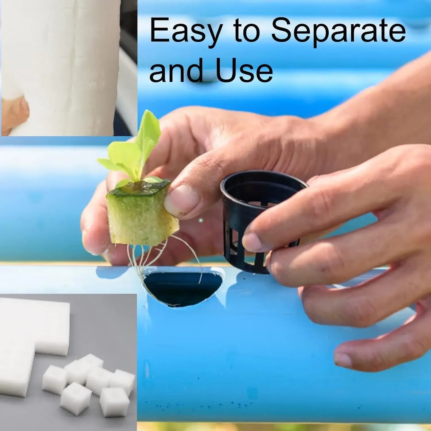 500/100Pcs Sponge Squares for Hydroponics Hydroponic Sponge Planting Tool Household Greenhouse Hydroponic Sponge Square Sponges