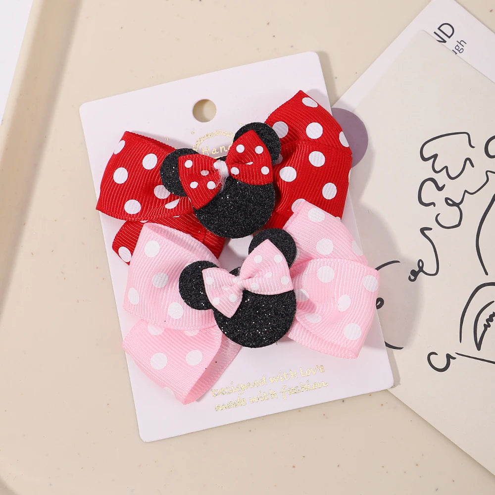 2-Pack Polka Dot Bow Hair Clips – Cute & Comfy for Little Fashionistas!
