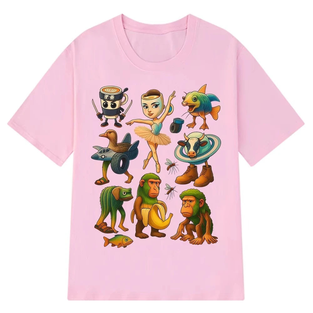 Italian Brainrot Funny Meme Graphic Tshirt Tralalero Tralala Tung Sahur Ballerina Capuchina Brr Patapim Men Women Top Tee Casual