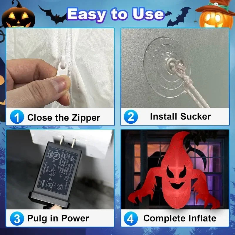 Halloween Inflatable Ghost for Scary Party Supplies Spooky Indoor and Outdoor Garden Yard Decoration for Haunted House