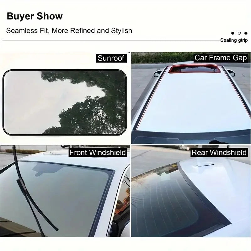 1pc T-Shape Car Sealing Strip - Premium Noise Reduction, Weatherproofing Solution for Sunroof, Windshield, Windows & Doors - Dur