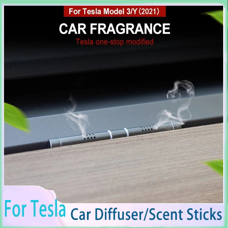 Car Air Freshener 2024 For Tesla Model 3 Y Car Air Freshener Perfume Aromatherapy Fragrance Scent Diffuser Diffuser+Scent Sticks