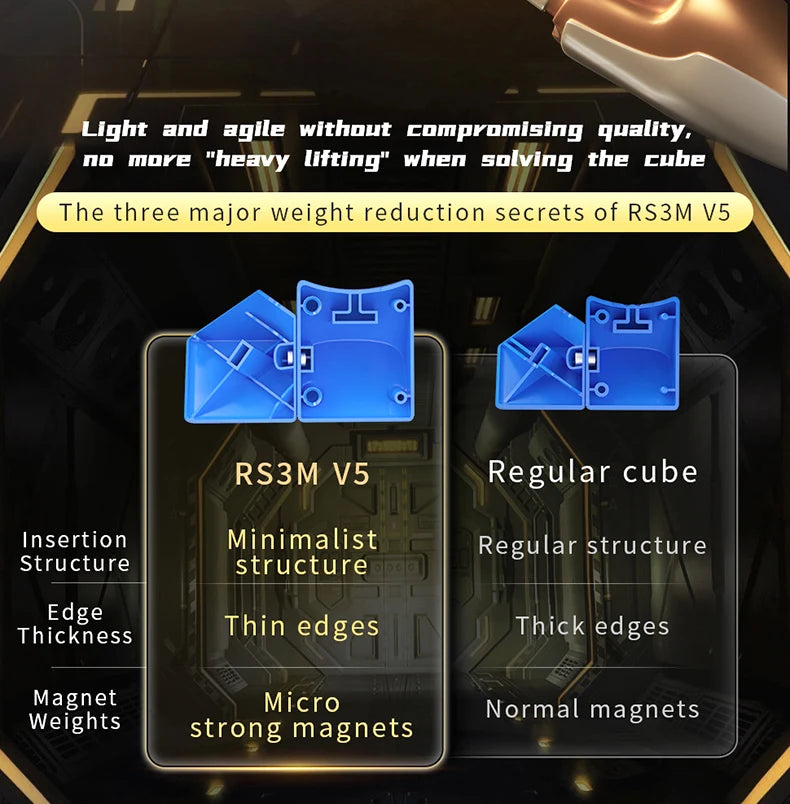 NEW 2023 MoYu RS3M V5 3X3 Magnetic Magic Speed Cube Stickerless Professional Fidget Toys RS3 M V5 Cubo Magico Puzzle