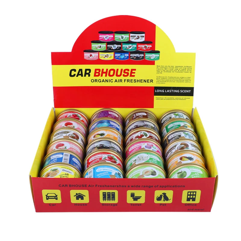 For Bathroom Car Air Freshener Gel Can Solid Car Fragrance Air Freshener Wood Block Can Air Freshener Balm For Home Long-lasting