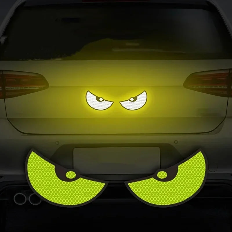 Auto Reflective Stickers Car Stickers Safety Warning Tape Devil Eye Stickers Night Driving Safety Decals Car Sticker Accessories