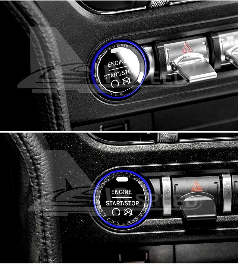 Car Engine Start Button Replace Ignition Cover For Ford Mustang 2015 2016 2017 2018 2019 2020 2021 2022 2023 Crystal ABS Switch
