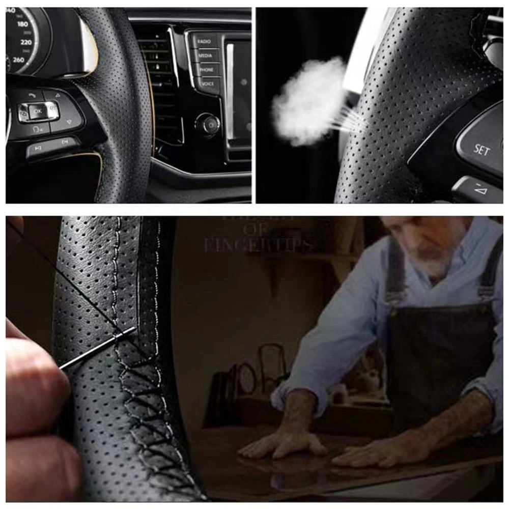 Customized DIY Black Faux Leather Car Accessories Steering Wheel Cover For Mazda 3 Axela Mazda 6 Atenza Mazda2 CX-3 CX3 CX-5 CX5