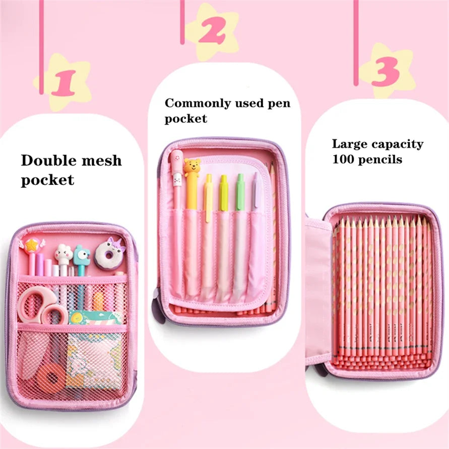 3D EVA Unicorn Pencil Case – Cute Cartoon Stationery Box for Girls, School Supplies, Gifts & iPad Storage