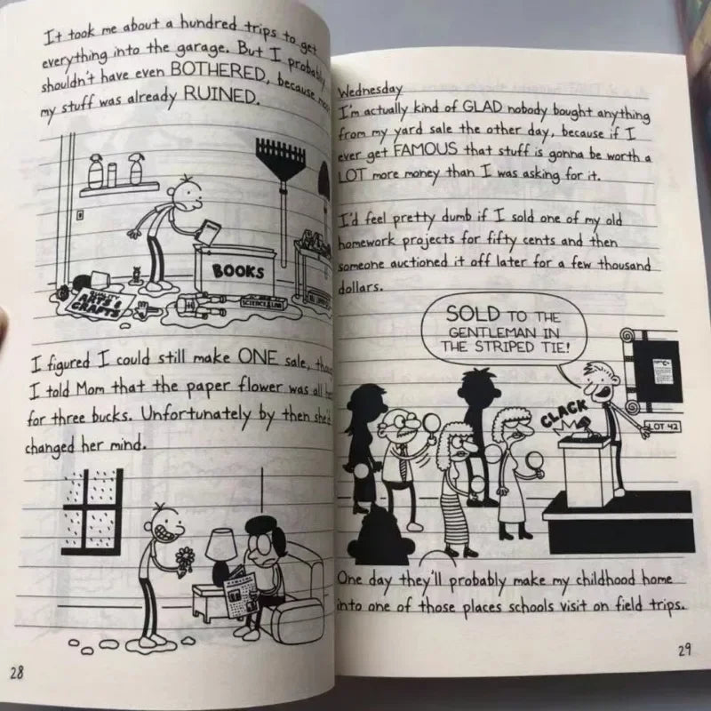 10 Books/set 1- 10/11-20 Volumes Diary of Wimpy Kid English Book Diary of Wimpy Kid Children's Fiction Books