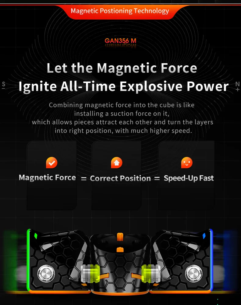 GAN 356 M 3x3x3 Magnetic Magic Speed Cube Stickerless Gan 356M Professional Fidget Toys GAN 356 M Lite Cubo Magico Puzzle